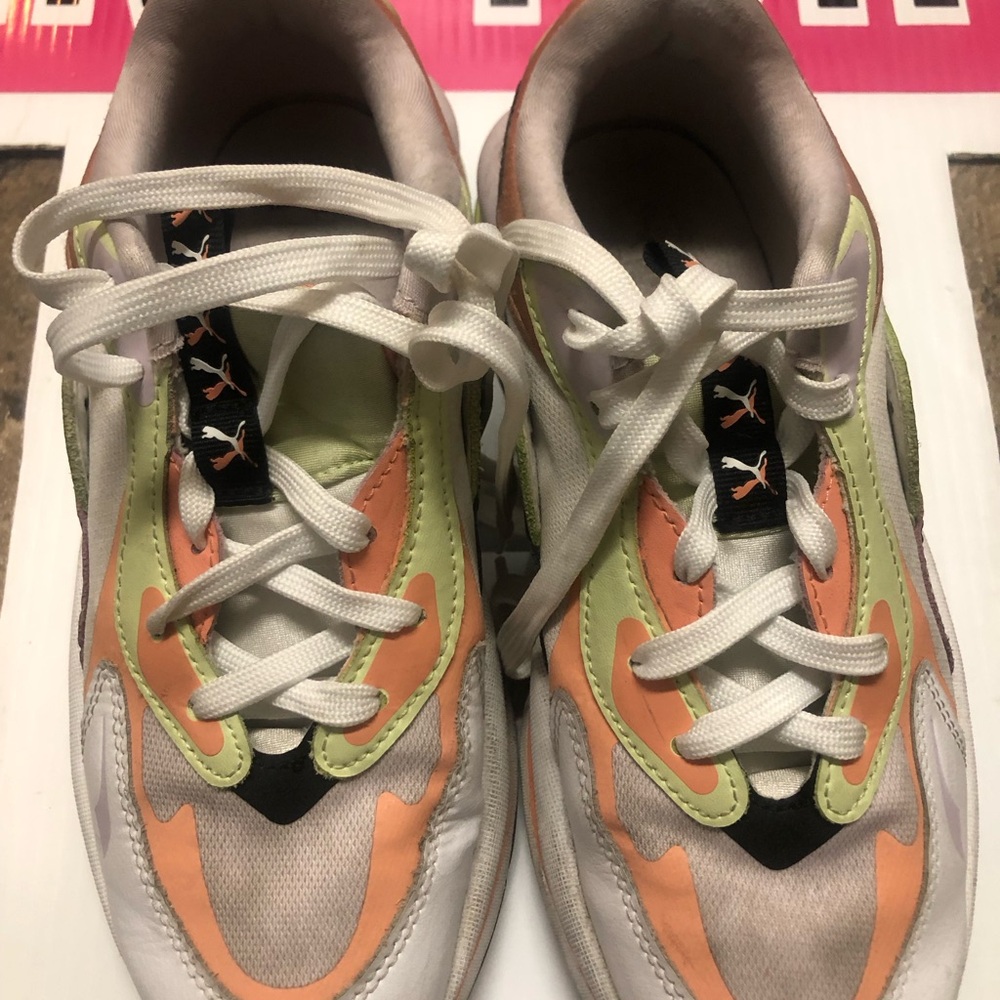 Puma Women's Sneakers in Orange and Lime